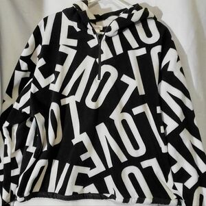 Flirtitude Monochrome LOVE Print Hoodie